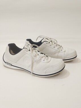 Crocs Sneakers Shoes Mens 11 White Blue Lace Up Crocband 10935-126 Lightweight.